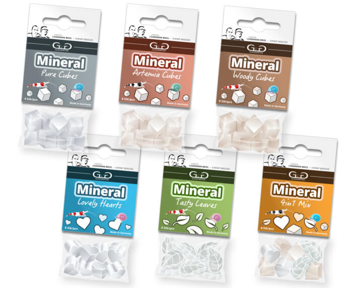 GlasGarten Mineral Cubes, Leaves, Hearts