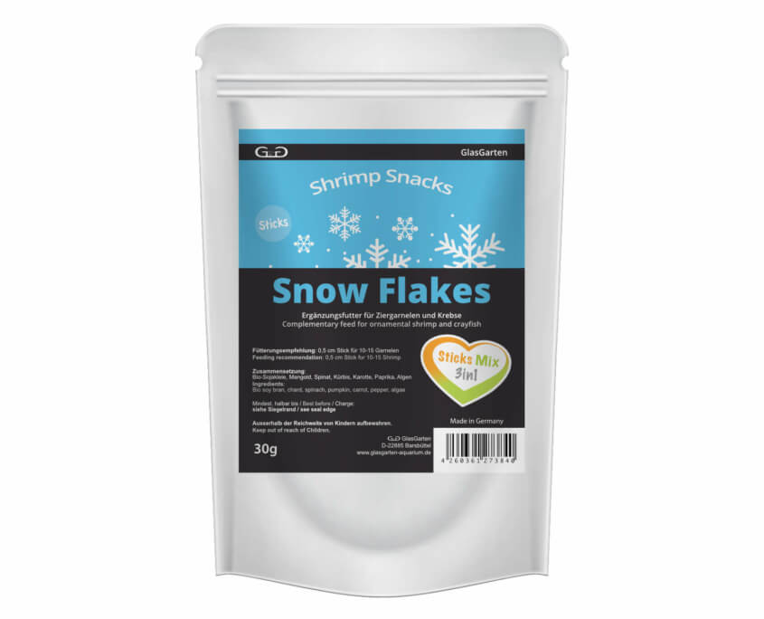 GlasGarten Shrimp Snacks :: Snow Flakes Sticks Mix 3in1 - Garnelenfutter